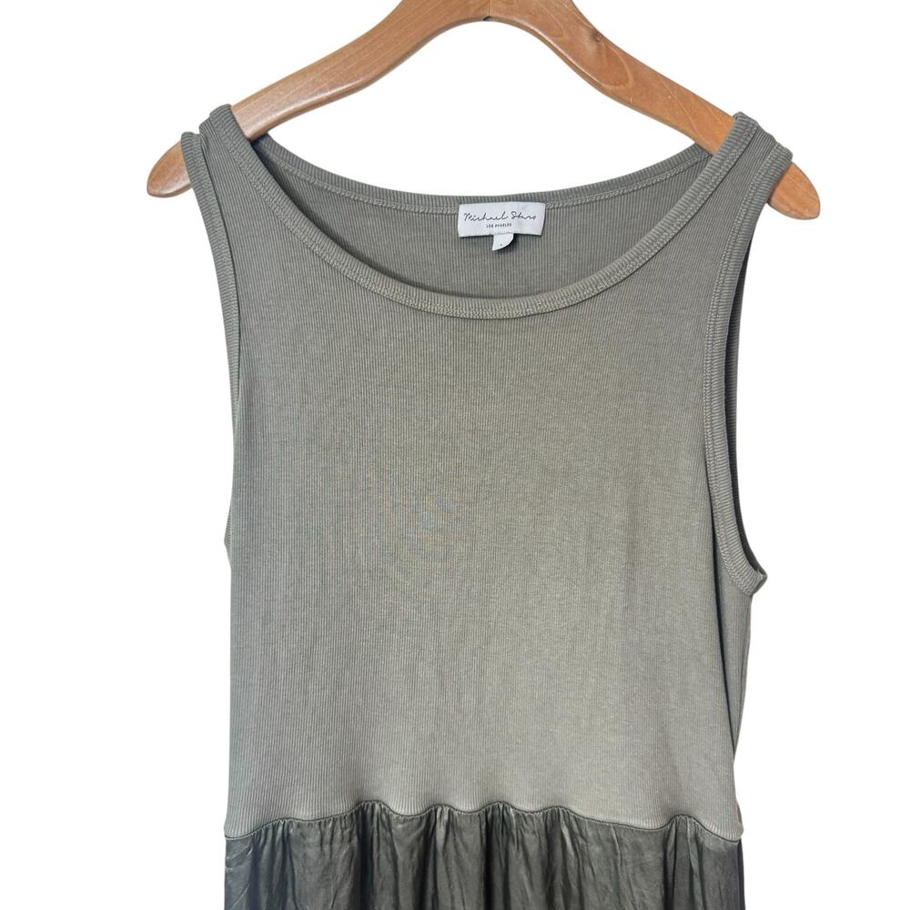 Michael Stars Bridgette Media Tank Midi Dress Style DST014 Green Size Large - Picture 3 of 7